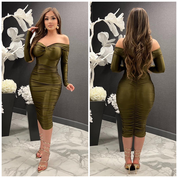 Brandy Dress (Olive Green)