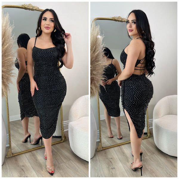 Dream Studded Dress (Black)