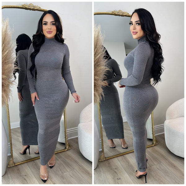 Zara Sweater Dress (H. Grey) Ginas Boutique1 Zara Sweater Dress (H. Grey) Ginas Boutique1