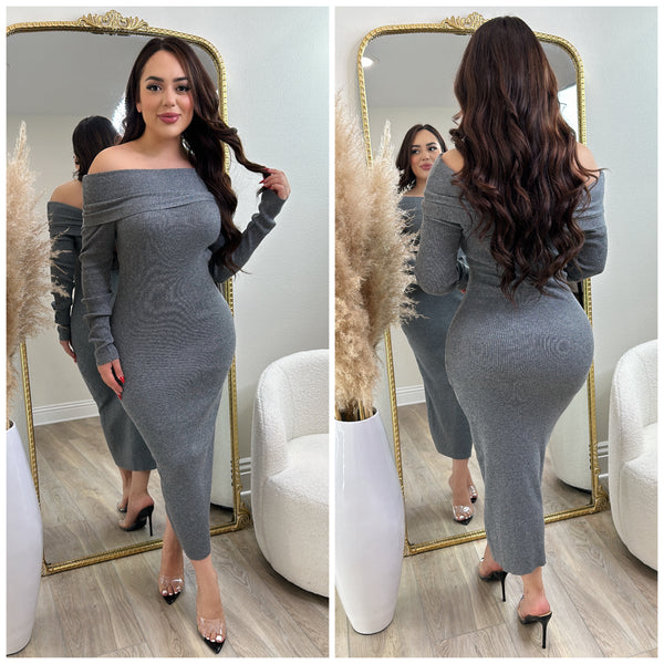 Ivy Sweater Dress (Grey)