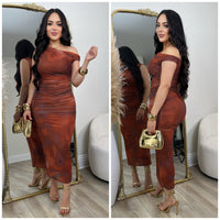 Juliet Mesh Dress (Rust)