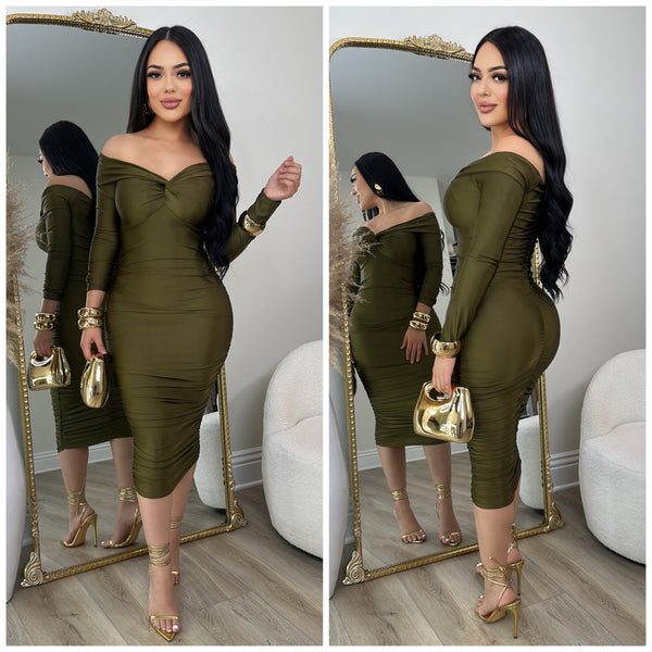 Brandy Dress (Olive Green)