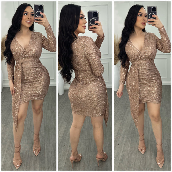 Perfect Love Sequin Dress (Gold)