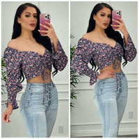 Floral Emotions Top (Blue)