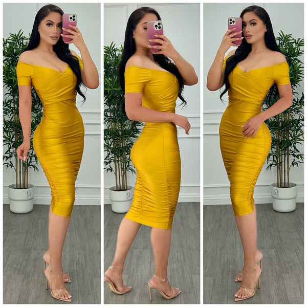 High Class Midi Dress (Mustard)