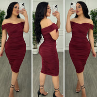 All Eyes On Me Dress (Burgundy)