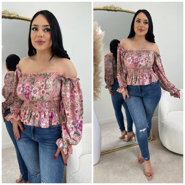 Layla Floral Top (Pink)