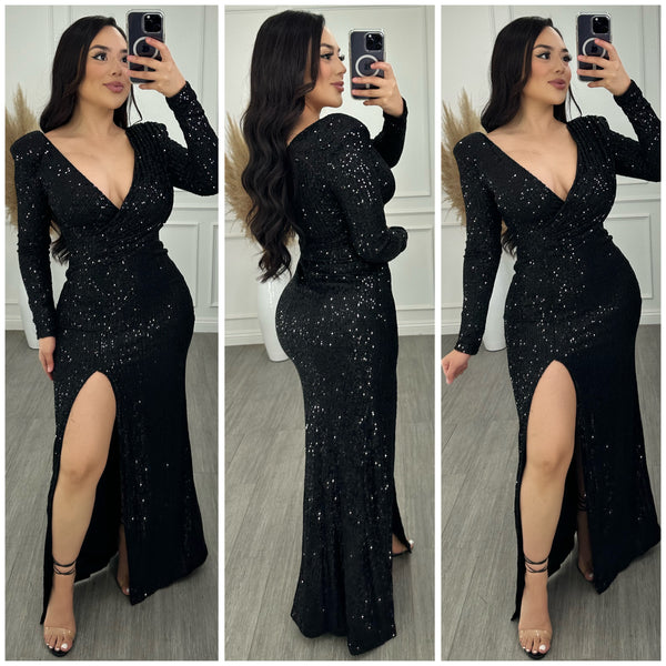 Diva Sequin Dress (Black)