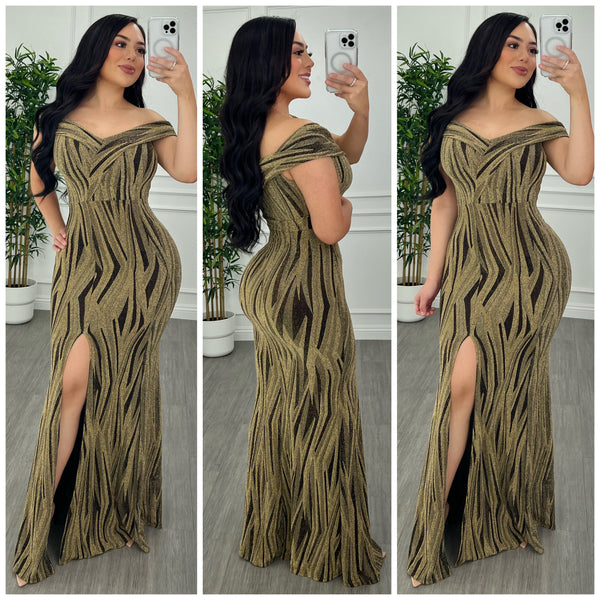 Amirah Dress (Gold/Black)