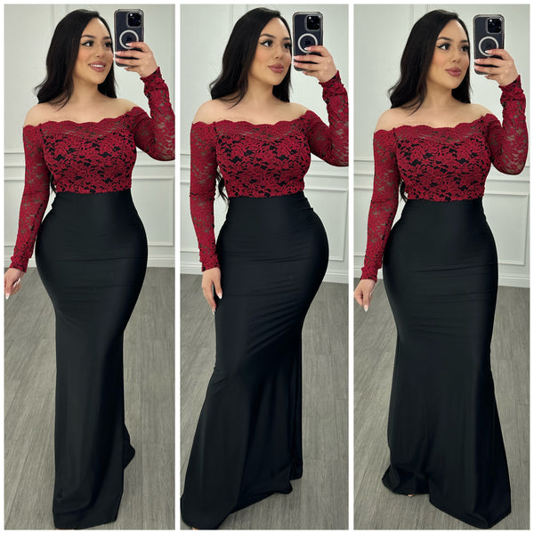 Impeccable Couture Dress (Red/Black)
