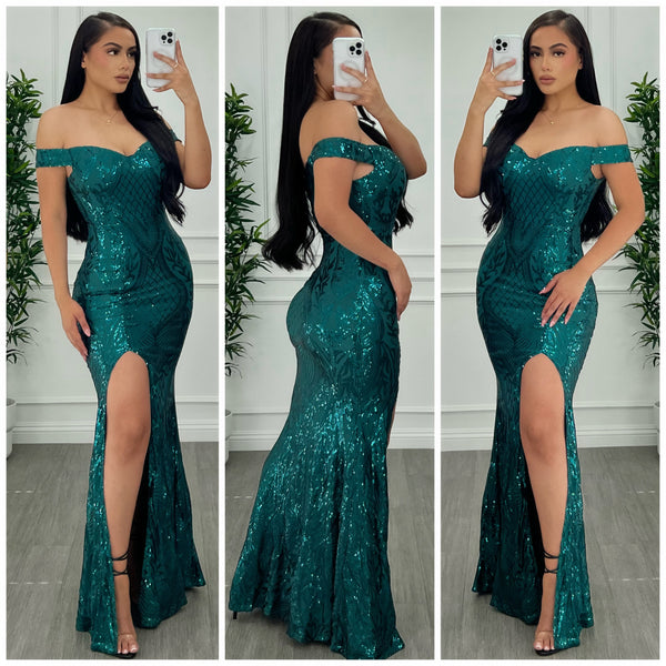 All In Love Sequin Dress (Teal)