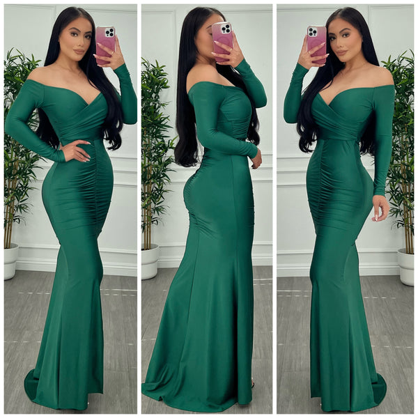 Queen Vibes Gown (Hunter Green)