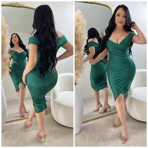 Forever Mine Midi Dress (Green)