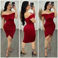 So Sexy Velvet Dress (Red)
